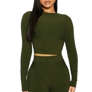 Olive Green Naked Wardrobe Set